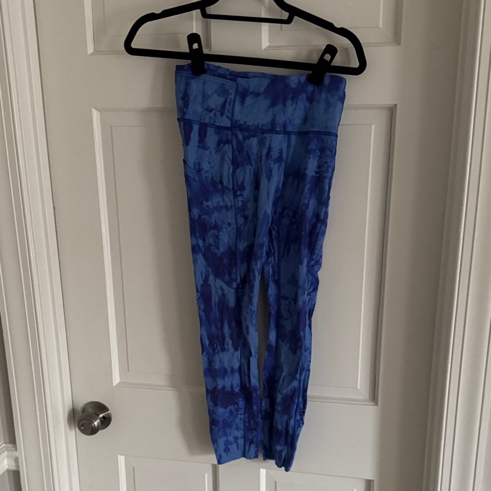 Blue Tie-Dye Leggings ankle length